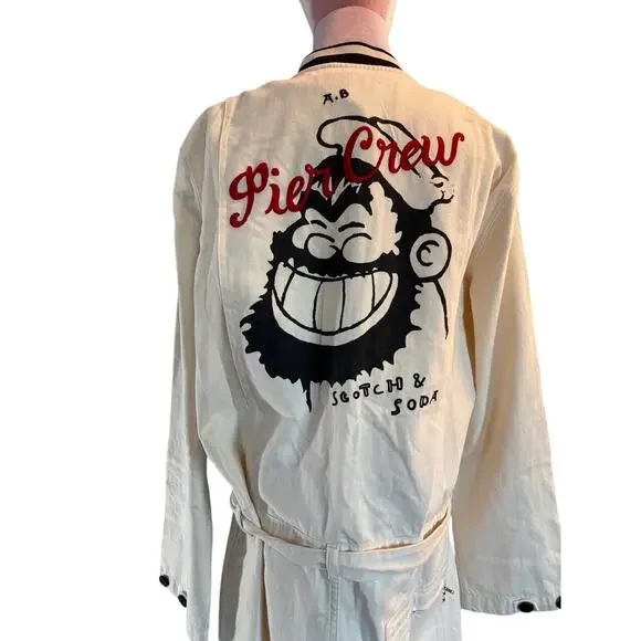 NWT Scotch & Soda A.M.S. x BLAUW Brutus Jumpsuit Cotton GRAPHICS Utility $245 L - Picture 3 of 15